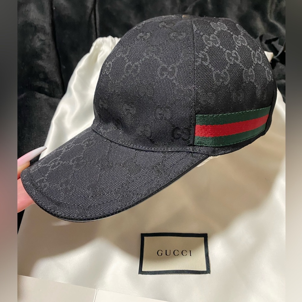 ORIGINAL GG CANVAS BASEBALL HAT WITH WEB BRAND NEW - Picture 1 of 7